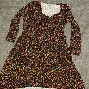 4x 3/4 sleeve wrap dress